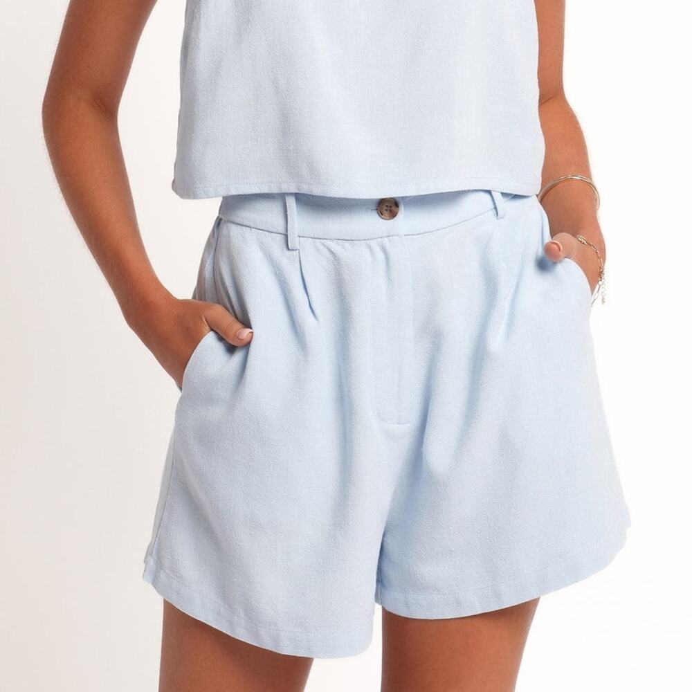 Petal & Pup Light Blue High Waist Shorts